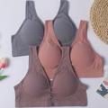 Women's Mature Elastic Front Open Wire Free Nursing Bra, Maternity Breastfeeding Underwear For Pregnancy Mothers