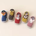 Baby Boys Cartoon Animal Graphic Print Toddler Sock Shoes With Assorted Colors, 0-1 Years Old Plaid Baby Shoes, Soft-soled Anti-slip Shoes