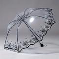 Vintage Romantic Transparent Folding Manual Umbrella