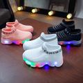 Children Girls And Boys Sneaker Knit Breathable Lightweight Shoes Sock Shoes Outdoor Comfy Shoes With Led, Spring And Summer