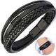 1 Pcs Leather Bracelet Men's Leather Buckle Buckle Hand-woven Multi-layer Men's Leather Bracelet