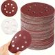 20pcs/50pcs 8-hole Hook & Loop Sanding Discs - 60/80/120/150/180/240/320/400/600 Grits - Perfect For Random Orbital Sanders