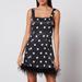 Edina Polka-Dot Satin Mini Dress