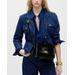 Edie Crossbody Bag In Italian Croc-embossed Leather