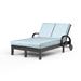 Sunset West Monterey 81" Long Reclining Double Chaise Sunbrella w/ Cushions Metal in Black | Outdoor Furniture | Wayfair SW3001-99-14091