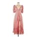 For Love & Lemons Casual Dress: Pink Hearts Dresses - Women's Size Medium