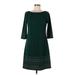 Jessica Howard Cocktail Dress - A-Line: Green Grid Dresses - Women's Size 6