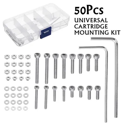 50pcs/set M2.5 Universal Turntable Headshell Cartridge Mounting Kit Stainless Steel Bolts Screws