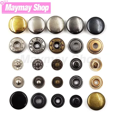 10Sets 201/203/831/633/655 Snap Fasteners Metal Snaps Press Button Studs For Sewing Clothes Garment