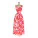 The Impeccable Pig Casual Dress: Pink Floral Motif Dresses - Women's Size Medium