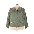 Talbots Denim Jacket: Green Solid Jackets & Outerwear - Women's Size 3X Plus