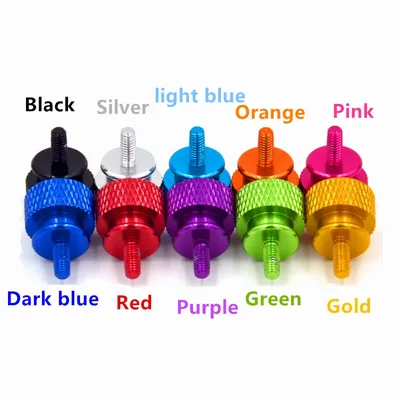10pcs M3 M4 6#32 Colorful Thumbscrews aluminum step hand screw knurled Thumb screw computer case