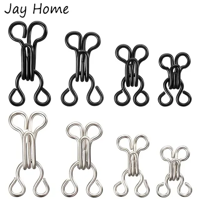 100 Set Invisible Sewing Hook and Eye Closure for Clothing Bra Jacket Hooks Replacement Sewing Craft