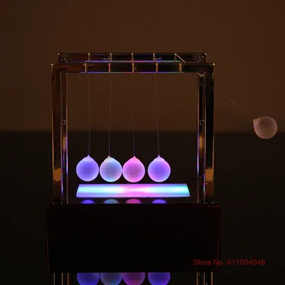 Colorful Glowing Newton Pendulum Fun Toy Desk Decoration Accessories Ornaments Stimulate Interest