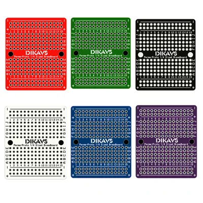 1/4 Sized Double Sided Prototype Pcb Prototype Board Solder-able Breadboard for Arduino (6 Pack,