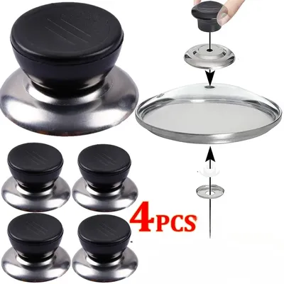 Kitchen Handle Cookware Knob Cover Glass Bottom Cover 4 Pieces Pressure Cookers Universal Pot Lid