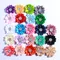 120PCS 4CM Multilayer Mini Satin Flower With Acrylic Button Silk Ribbon Fabric Flower For Head Wear
