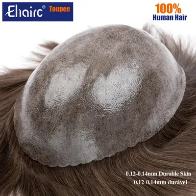 Men's capillary prothesis 0.12-0.14mm Injection Skin Toupee Men Wigs For Man Wig Male Hair