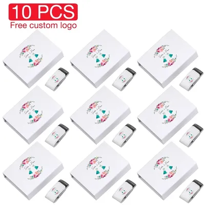 JASTER 10 PCS LOT USB Flash Drive Free Custom Logo Pen Drive Leather Memory Stick White Box Pendrive