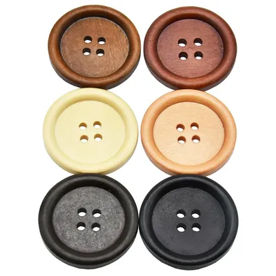 10PCs 30PCs Natural Wood Round Piping Wooden Button 10-30mm Sewing Accessories Clothes Diy