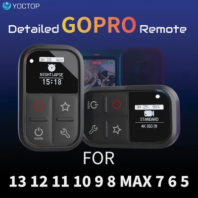 GoPro13 OLED SCREEN Remote Control for GoPro 13 12 11 10 9 8 Max 7B 6 5 with Stick Mount and Wrist