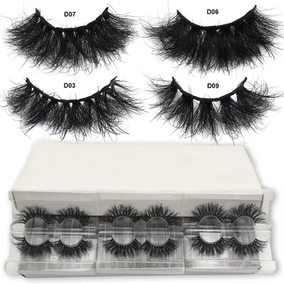 Fluffy Mink Eyelashes Wholesale 25mm Lashes 10-50 Pairs 3D Mink Lashes Soft Volume Long Eye Lashes