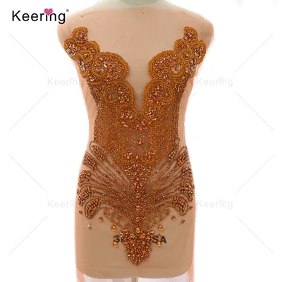 Hand-made Rhinestone Body Applique, Wedding Panel Sew on Hot Sale, WDP-245