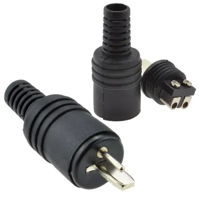 2 pcs 2 pin Black DIN Plug Speaker and HiFi Connector Screw Terminals Connector Power Audio Lamp