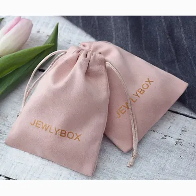 100 Personalized Logo Print Drawstring Bags Velvet Jewelry Packaging Pouches Chic Wedding Favor Bags