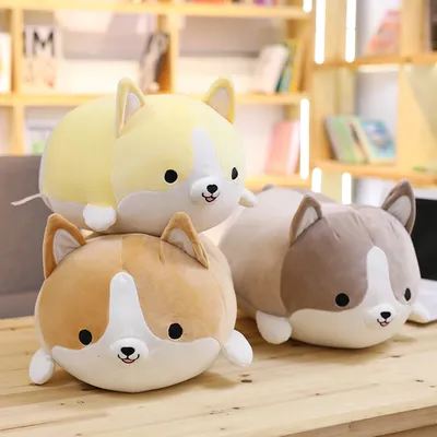Happy Chuppy Corgi-Dog Plush Toy Stuffed Soft Animal Cartoon Pillow Cute Christmas Gift for Kids