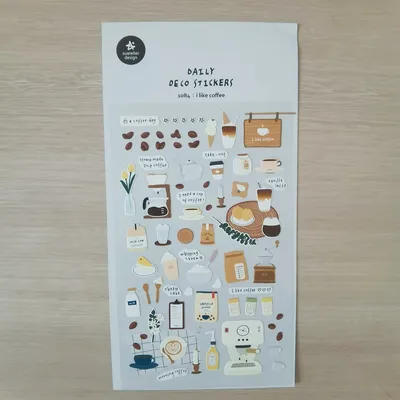 Korean Import Original Suatelier I Like Coffee Sticker Scrapbook Decoration PVC Stationery DIY Stickers School Office Supply