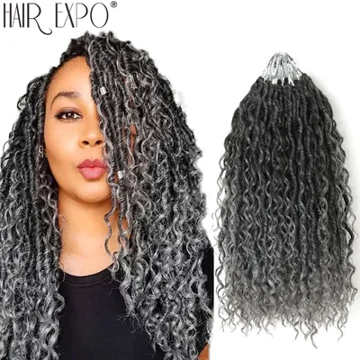 14-26"Goddess Locs Crochet Braids Hair Natural Synthetic Braiding Hair Extension Ombre River Faux