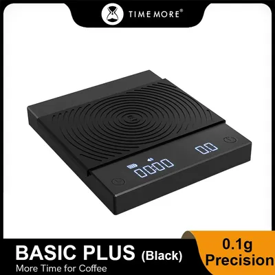 TIMEMORE Store Black Mirror Basic 2+Plus New Up Digital Coffee Food Kitchen Scale With Time USB