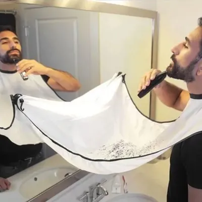 Male Shaving Apron Beard Catcher Cape Care Bib Face Shaved Hair Adult Bibs Shaver Cleaning