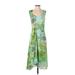 Adrianna Papell Casual Dress - Wrap: Green Tropical Dresses - Women's Size 4