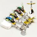 Ensemble De 6 Leurres De Pêche À La Mouche, Mouches Bioniques À Mini Hélice, Accessoires De Pêche Pour Le Saumon Et La Truite