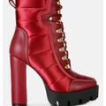 London Rag Scotch Ankle Boots - Red - US-7 / UK-5 / EU-38