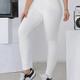Jean Skinny Blanc Mi-extensible, Jean Moulant Polyvalent Taille Moyenne Coupe Slim, Jeans Et Vêtements En Denim Pour Femmes