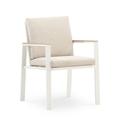 Lot 6 chaises aluminio blanc avec accoudoirs efect bois avec coussins