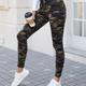 Pantalon À Cordon Imprimé Camouflage, Pantalon Taille Haute Slim Décontracté, Vêtements Pour Femmes