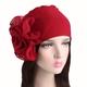 Dentelle Plaque Fleur Turban Cap Élégant Élastique Tête Wrap Solide Couleur Bonnet Foulard Femmes Ramadan Hijab Chimio Chapeaux