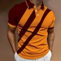 Homme Tee Shirt Golf polo de golf Travail Casual Revers Manche Courte basique Moderne Bloc de couleur Patchwork Bouton Printemps été Standard Jaune Rouge Bleu Orange Noir et rouge Grise Tee Shirt Golf