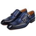 Homme Mocassins et Slip On Chaussures Bullock Chaussures habillées Chaussures de moine Marche Entreprise Gentilhomme britannique Mariage Bureau et carrière Soirée Evénement Cuir synthétique