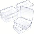 8pcs Petits Récipients De Stockage En Plastique Avec Couvercles À Charnières, Boîtes De Rangement Rectangulaires En Plastique Transparent Pour Perles, Bijoux, Pièces De Jeu Et Articles D'artisanat