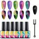 Ensemble de 6 vernis à ongles magnétiques à effet ciel étoilé avec vernis à ongles gel cat eye à dépose rapide UV LED pour manucure et nail art - Bâton magnétique inclus