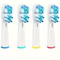 Lot de 4 têtes de brosse à dents de rechange compatibles avec la brosse à dents électrique Oral-B Braun - Pro 1000, 8000, 9000