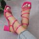sandales à talons hauts à bout carré pour femmes avec boucle et sandales à talons épais parfaites pour les fêtes d'été et les sandales noires de style romain sandales blanches sandales roses