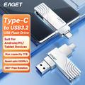 EAGET ET-CF30 Type C USB 3.2 Haute Vitesse 2-en-1 Clé USB 32 Go / 64 Go / 128 Go / 256 Go Clé USB 3.2 Clé USB Clé USB Pivotant Pour IPhone Android PC Type C