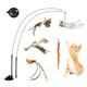 Cat Teasing Stick Set Indoor Cat, Jouet Pour Chat Avec Bâton Et Clochette, Ventouse Puissante, Jouet Interactif Pour Chat Mains Libres Avec Plume D'oiseau, Fournitures Pour Animaux De Compagnie