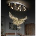 80cm Atmosphère Aigle Lustre En Cristal Villa Hall Lustres En Cristal Hôtel Moderne Plafonnier Personnalité Salon Cristal Pendentif Lumière